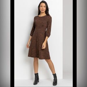 Allegra K Brown Long Sleeve Dress